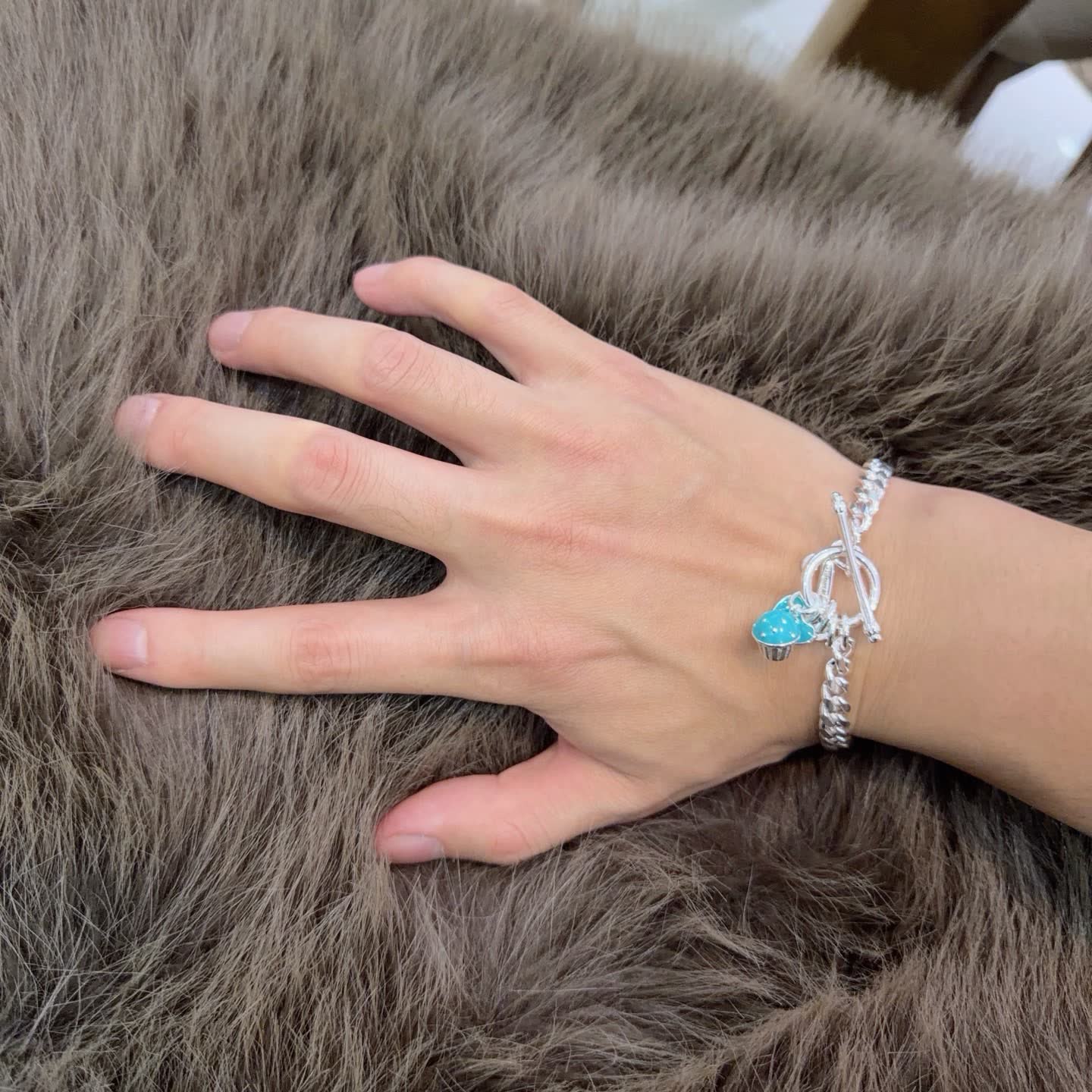 Tiffany & Co. Sterling Silver Heart Bracelet with Charms